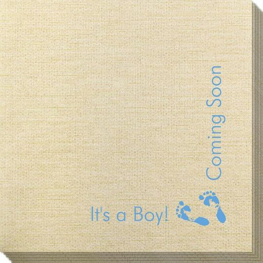 Corner Text with Baby Twinkle Toes Design Bamboo Luxe Napkins